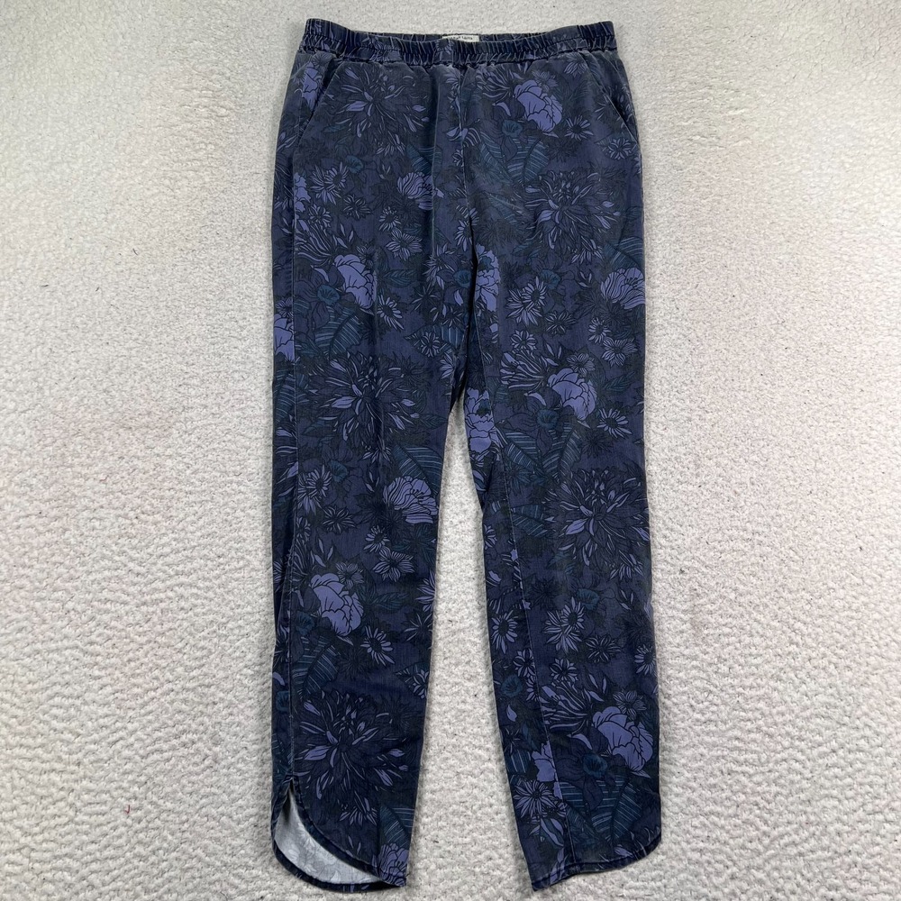 Women's Navy Floral Pull-On Pants